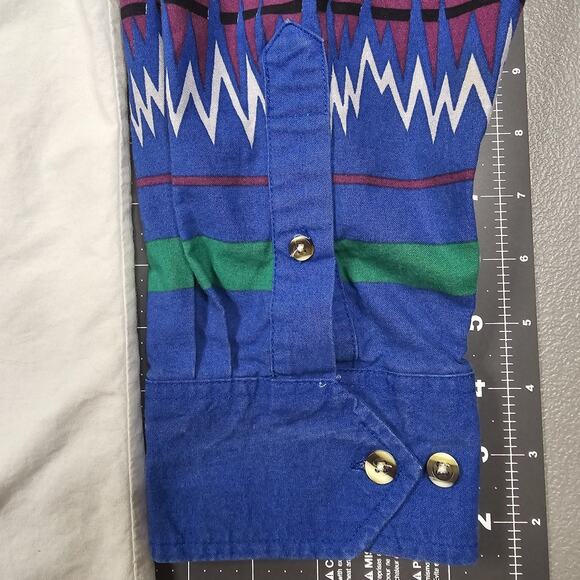 Vintage Alamosa Shirt XL 90s Brushpopper Style Aztec Western Cowboy Heavyweight - Picture 3 of 15